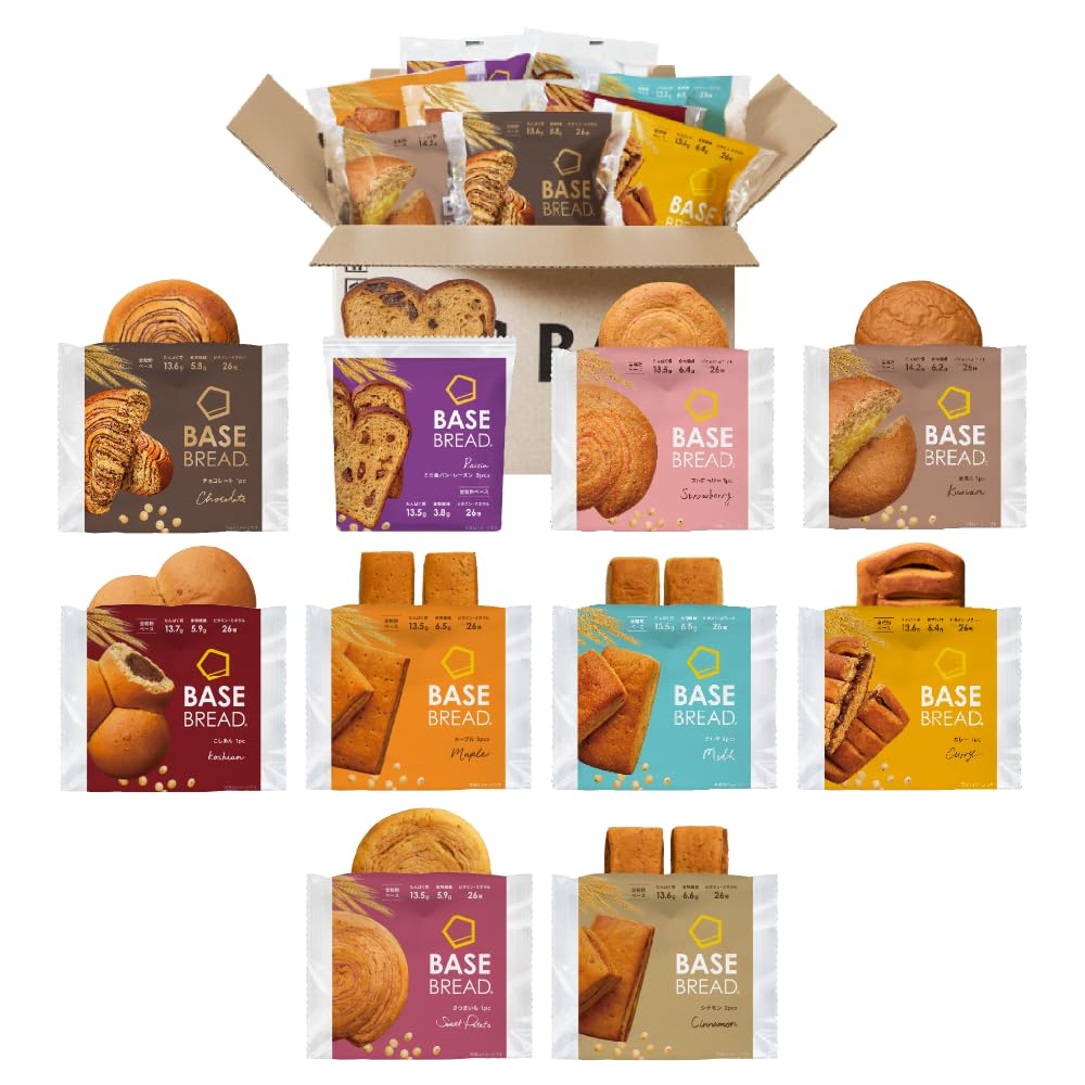 新品 BASE BREAD（ベースブレッド）9種40個 Amazon | ベースブレッド 10種40袋 パン 【チョコ、ミニ食パンレーズン